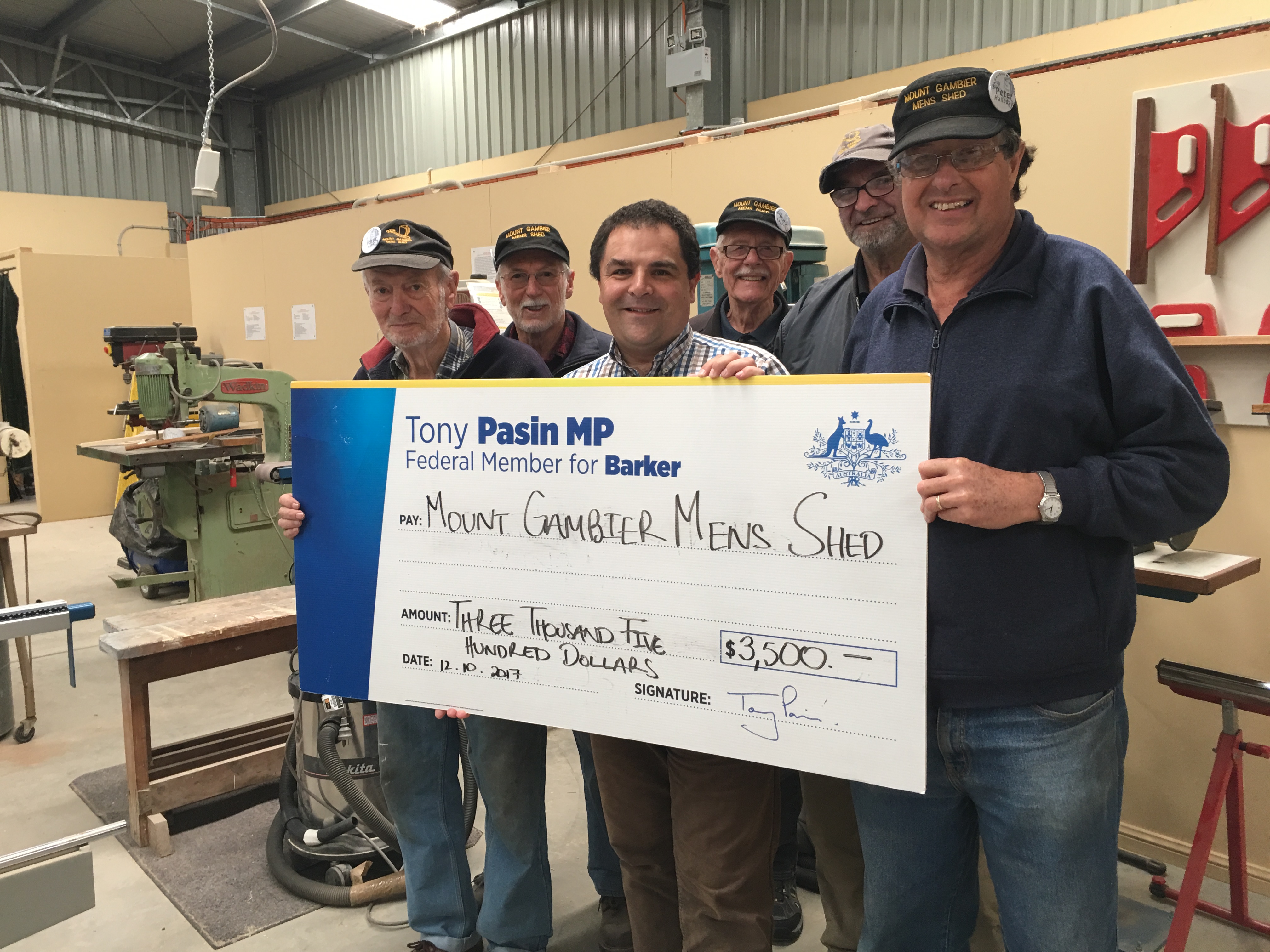 New funding grant for Mount Gambier Men’s Shed