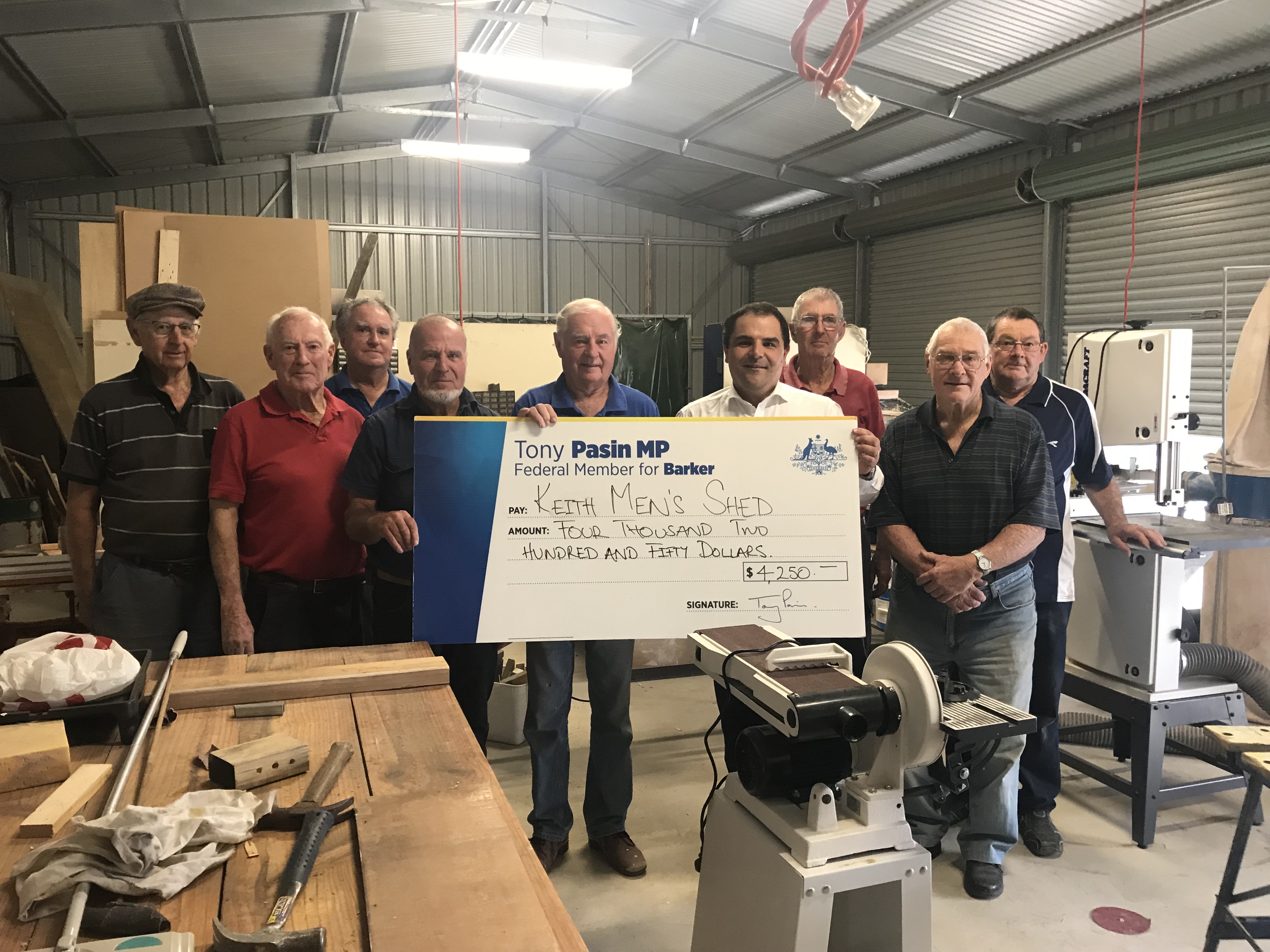 FUNDING DELIVERED FOR KEITH MENS SHED