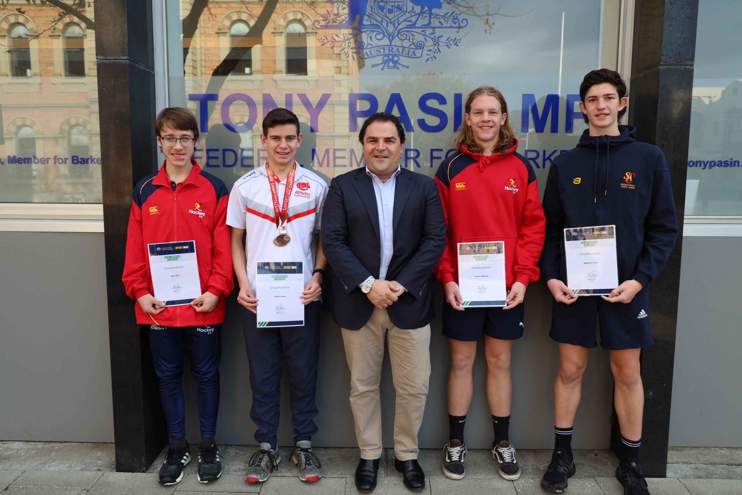 PASIN PRESENTS LOCAL SPORTING CHAMPIONS GRANTS TO BARKER STUDENTS