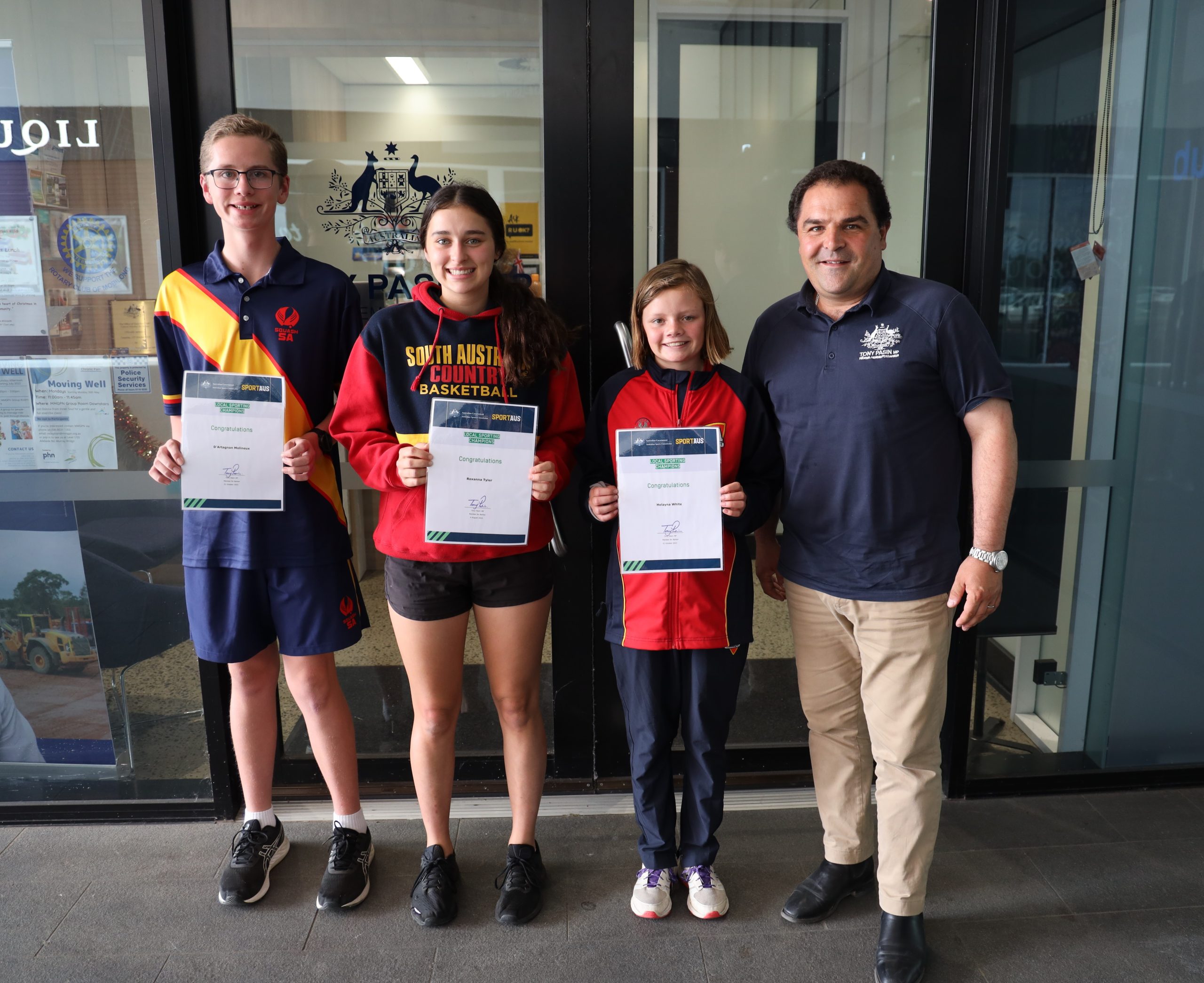 PASIN PRESENTS LOCAL SPORTING CHAMPIONS GRANTS TO BARKER STUDENTS